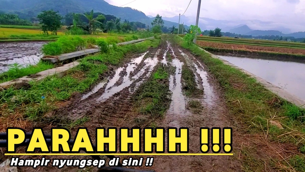Jalanya Ampun Rusak Parah !! Vlog Jalan Jalan Di Pedesaan Dengan Pemandangan Persawahan Yang Indah
