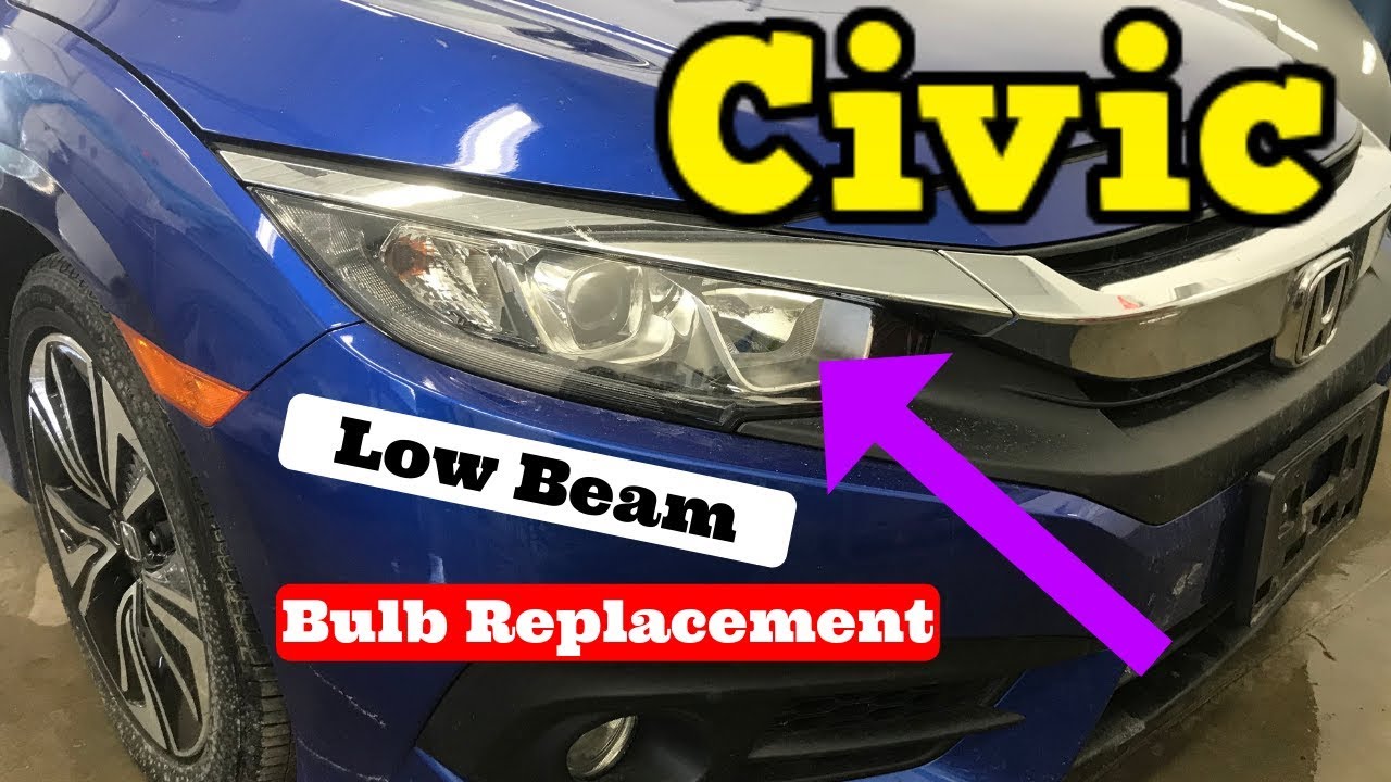 Замена лампы ближнего света в Honda Civic. Как заменить лампу 2016 2017 2018