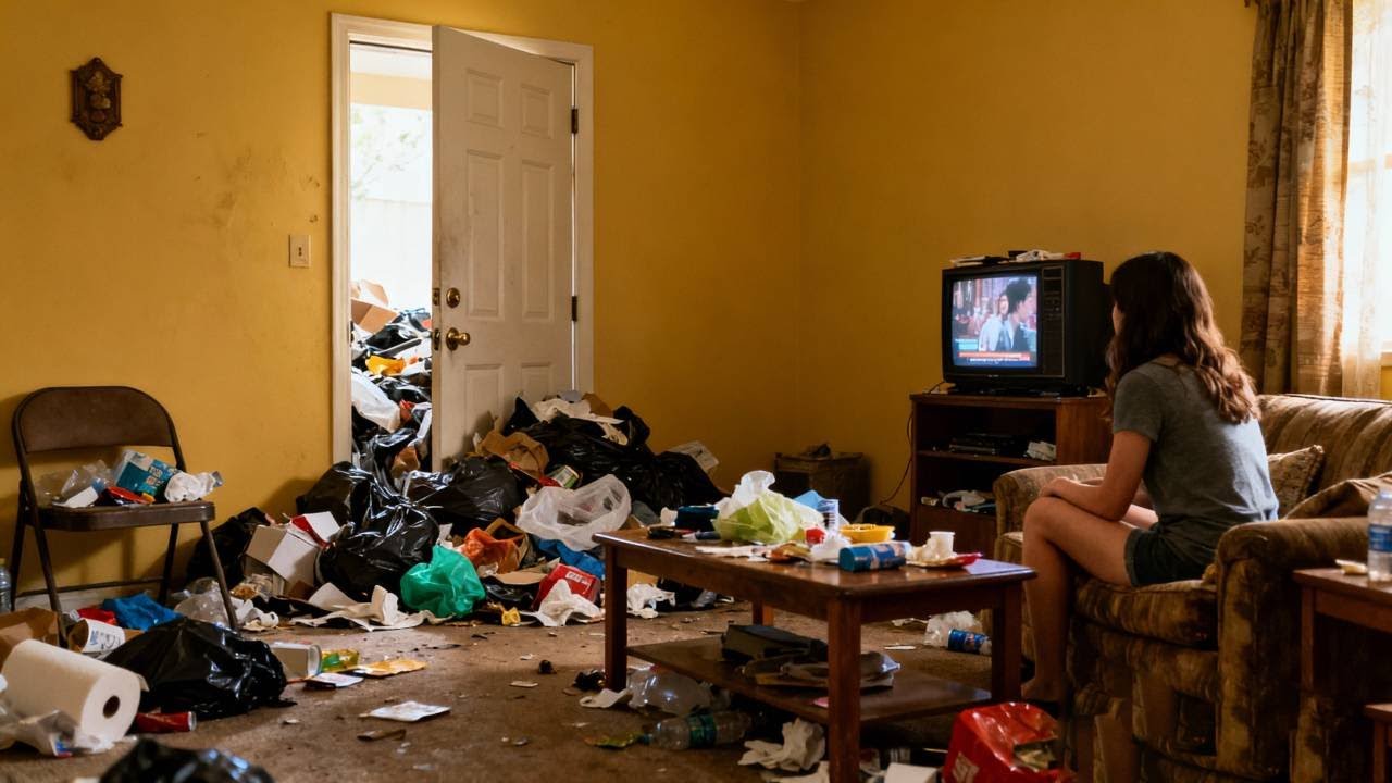 😨The beautiful woman's room was full of garbage and the door couldn't be opened.