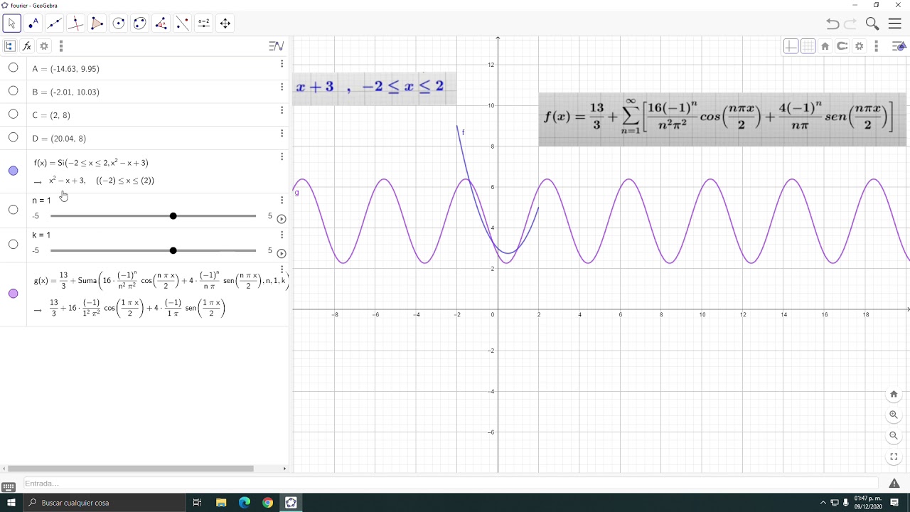 Series de Fourier con Geogebra