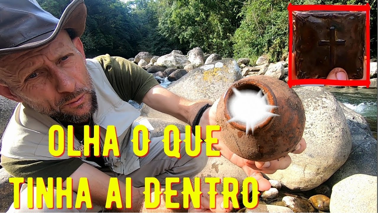 POTE de BARRO com OURO e JOIAS