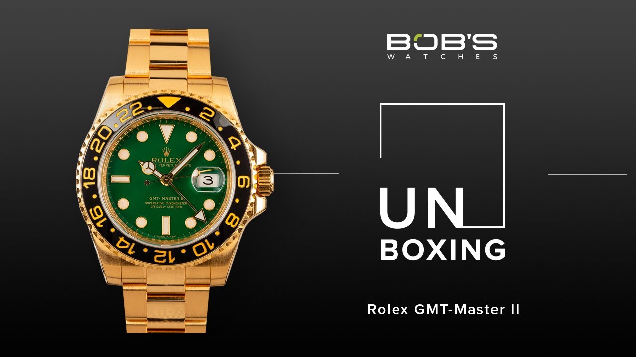 Rolex GMT-Master II 116718 - Unboxing the 18K Yellow Gold Green Face | Bob's Watches