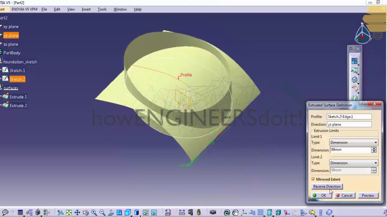 4.5|Create a mouse in Catia using Surface modeling P1|Top Catia V5 tutorials/training videos