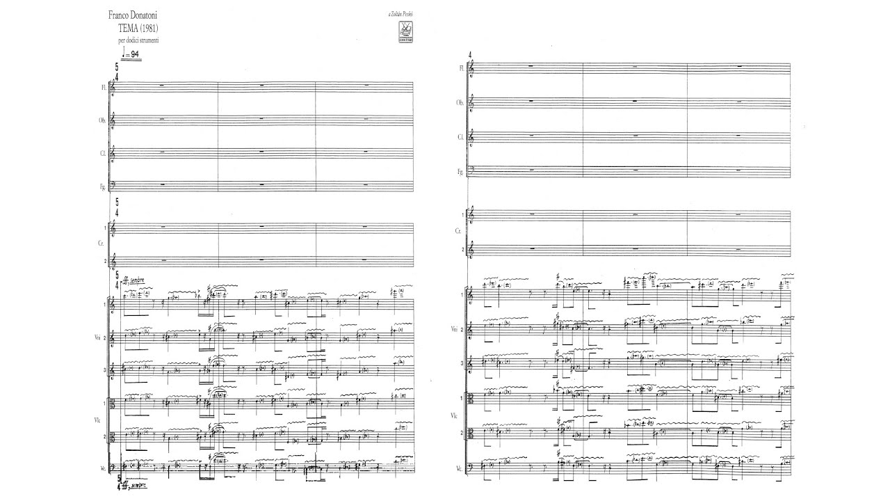 Franco Donatoni - Tema (Audio + Full Score)