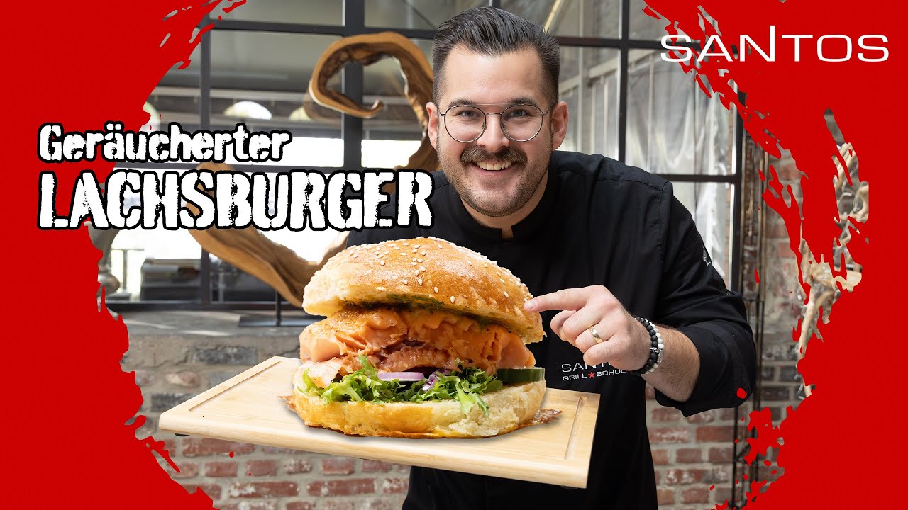 Geräucherter Lachs Burger vom Gasgrill | Geschmackvoller Lachs von der Zedernholzplanke
