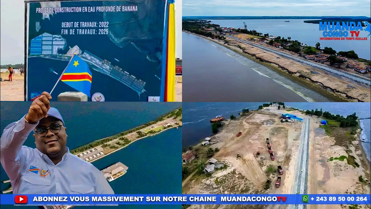 ÉVOLUTION DES TRAVAUX DE CONSTRUCTION DU PORT EN EAU PROFONDE DE BANANA#moanda #kongo Centrale 