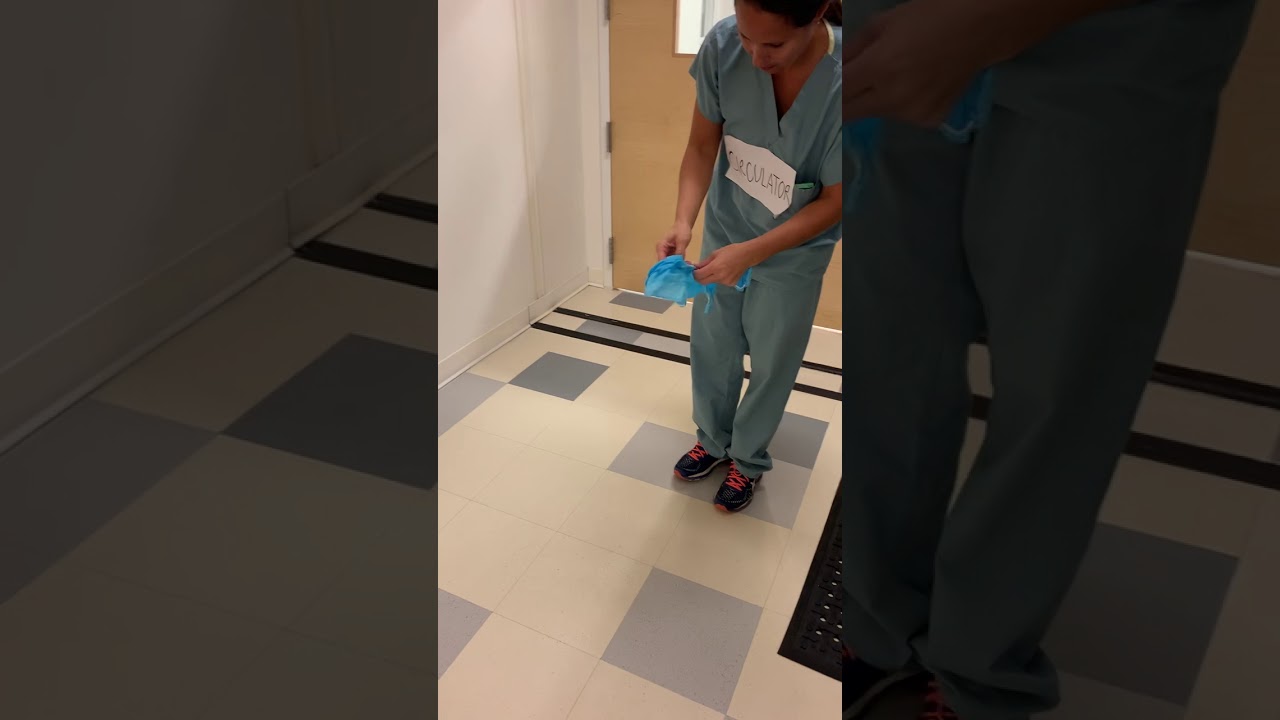 Donning Shoe Covers, Cap, & Mask