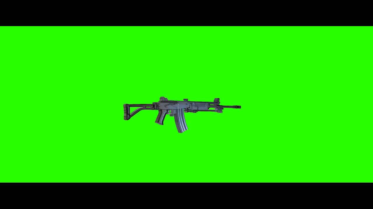 Israeli Galil Automatic Rifle Animation Green Screen