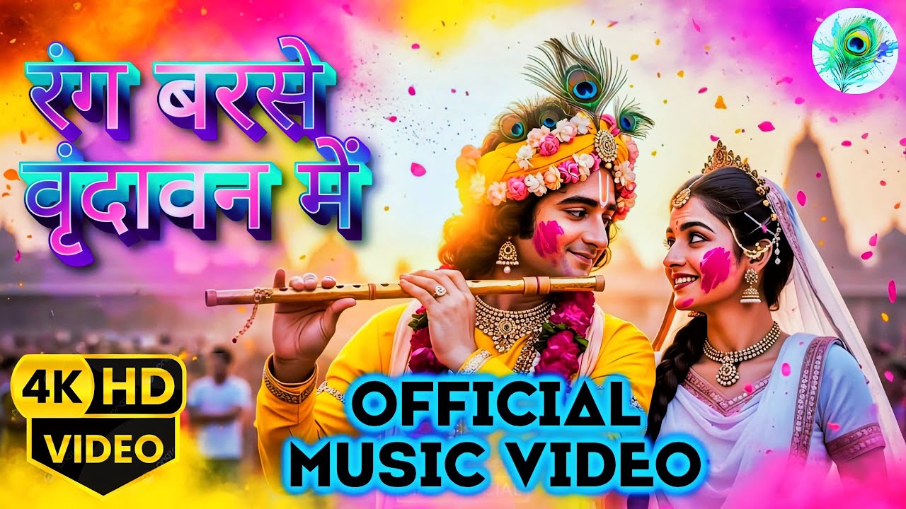 रंग बरसे वृंदावन में (Official MV) Radha Krishna Holi Special Song | AI Animated | Sanskriti Motion
