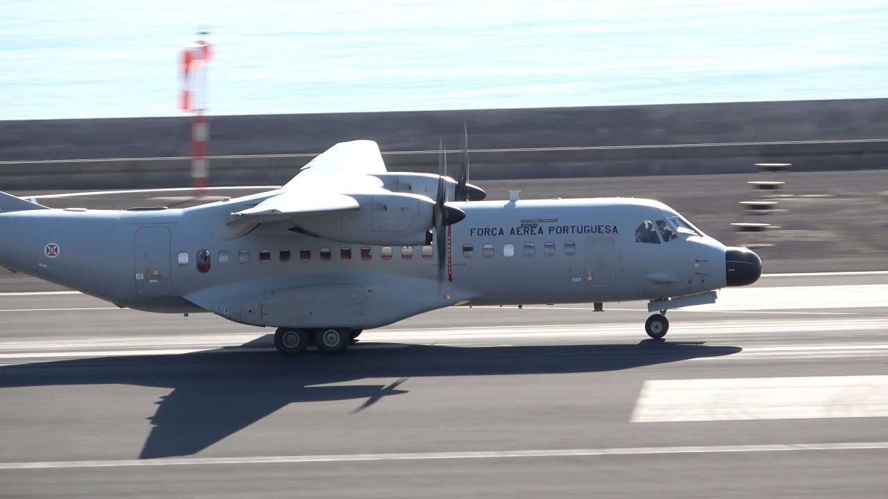 AIRBUS C 295 Landing And Takeoff at Madeira Airport 25.11.2019