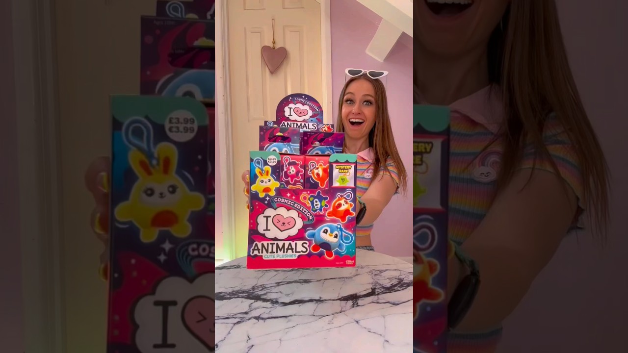 [ASMR] UNBOXING AN ENTIRE CASE OF THE *NEW* I ♡ ANIMALS COSMIC PLUSHIES!!😍🪐💫⁉️ (RARE HUNT!🫢) #Shorts