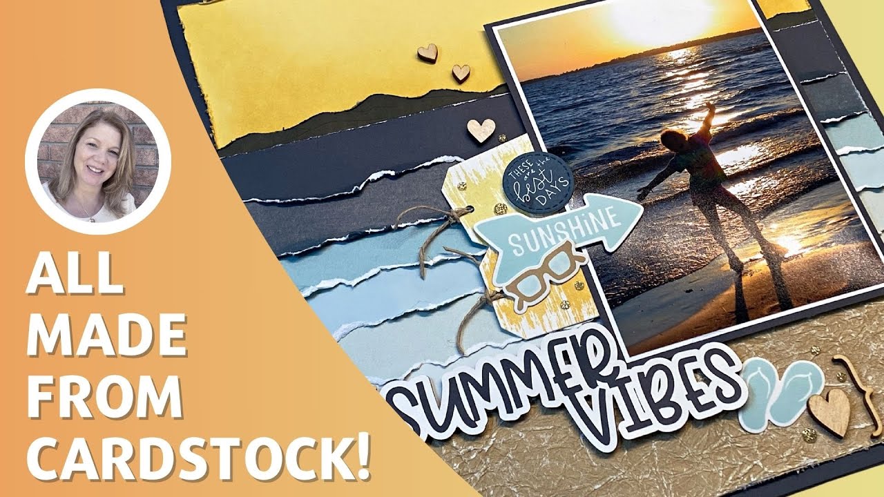 Cardstock Only | Beach Scrapbook Layout Idea | Creative Design Team