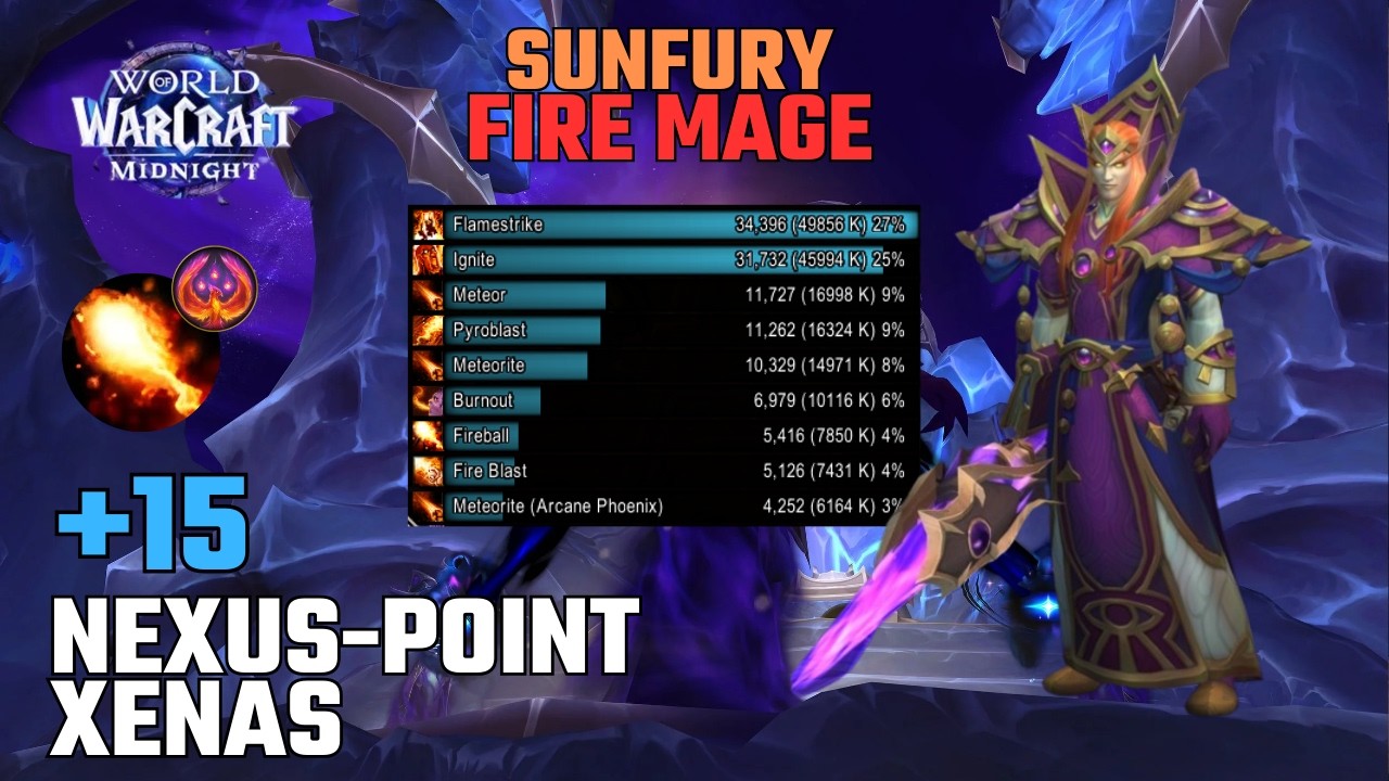 Nexus-Point Xenas +15 | Sunfury Fire Mage | Midnight Beta - Season 1 M+