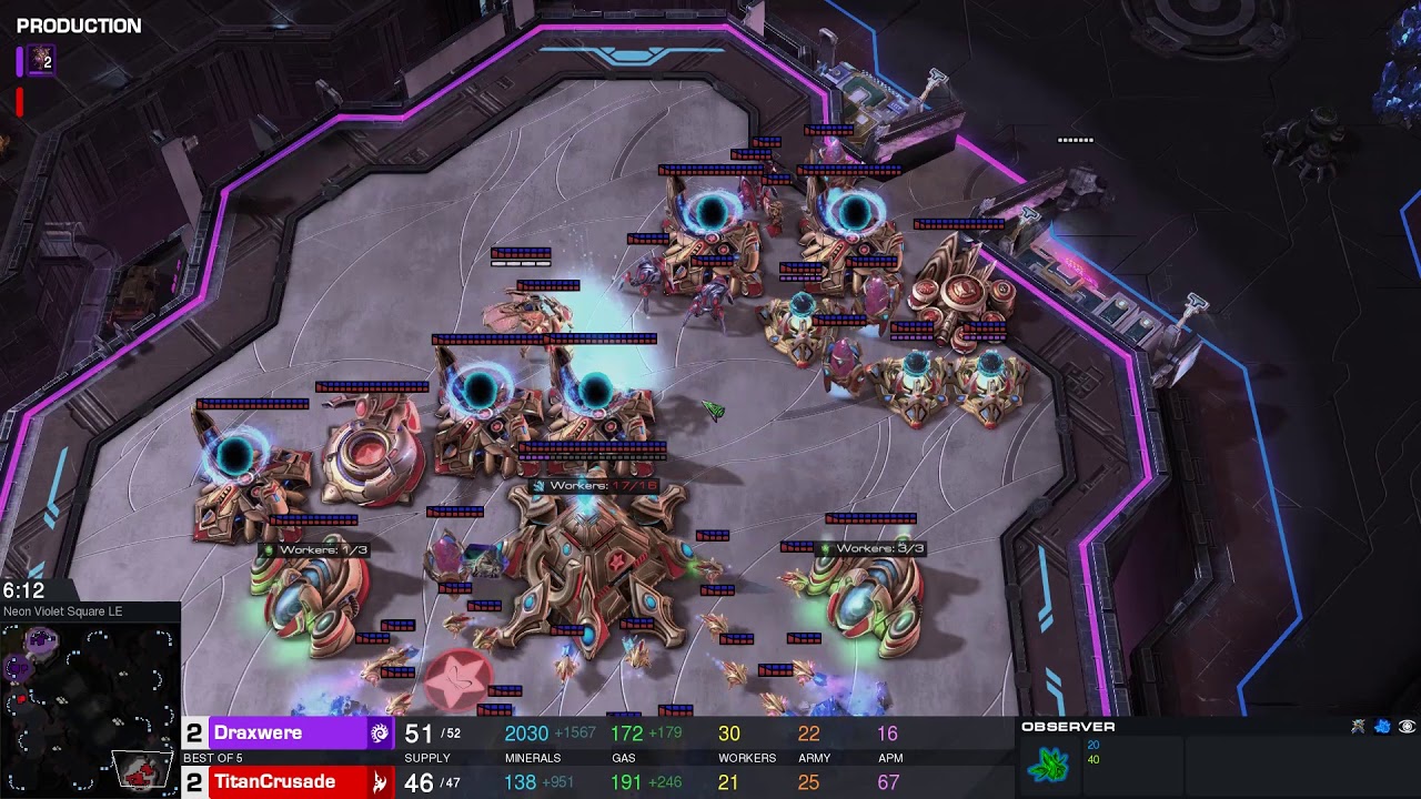 Draxwere vs TitanCrusade | Game #5 | Map: Neon Violet Square LE