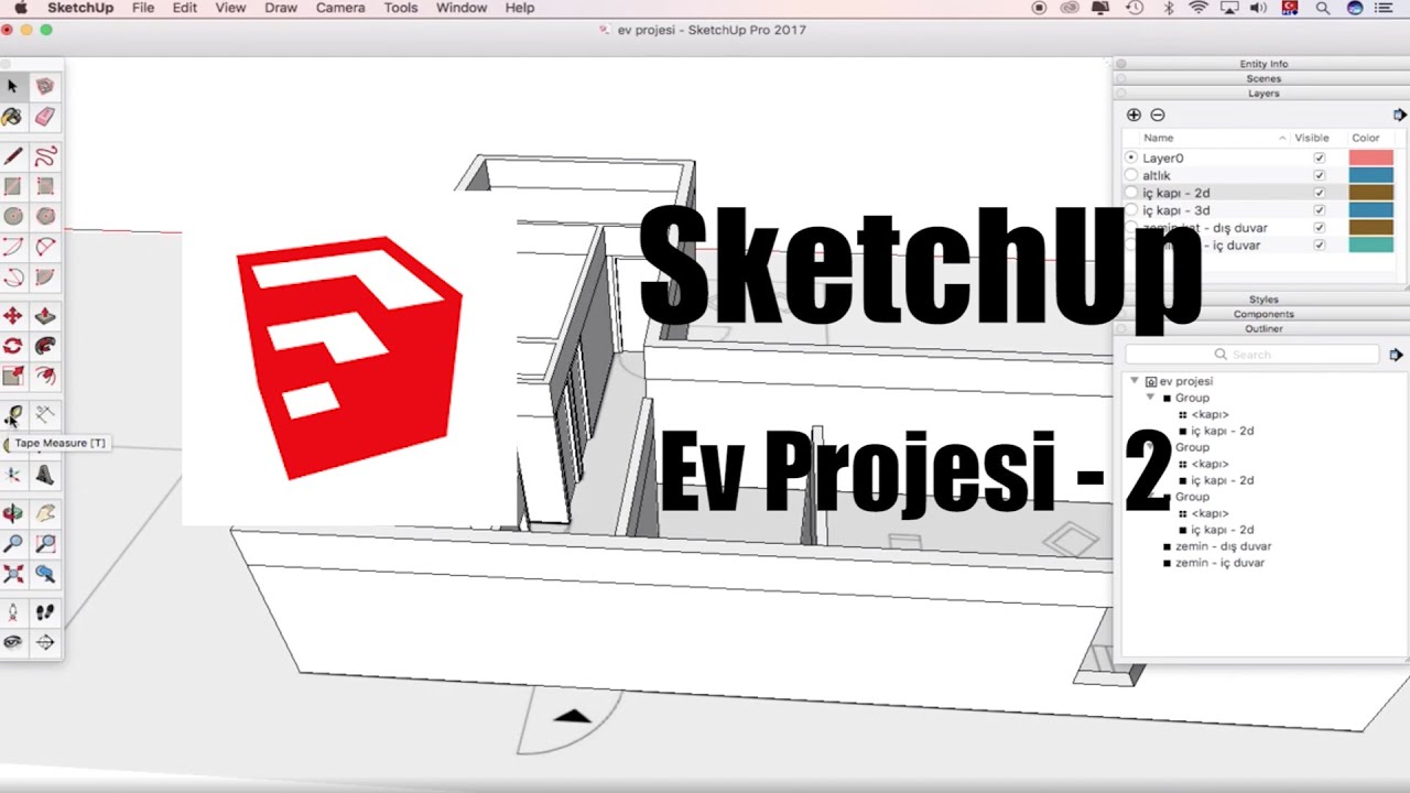 SketchUp Ev Projesi 2 - Kapı Pencere