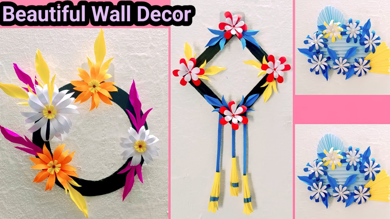 3 Beautiful Flower Wall Hanging / Paper Craft For Home Decoration / DIY Wall Hanging 