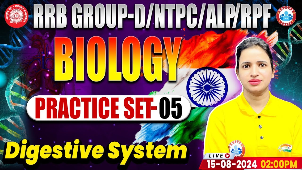 RRB NTPC, Group D, RPF, ALP & Technician Science By Bhawna Mam | Digestive System Class | Railway GS