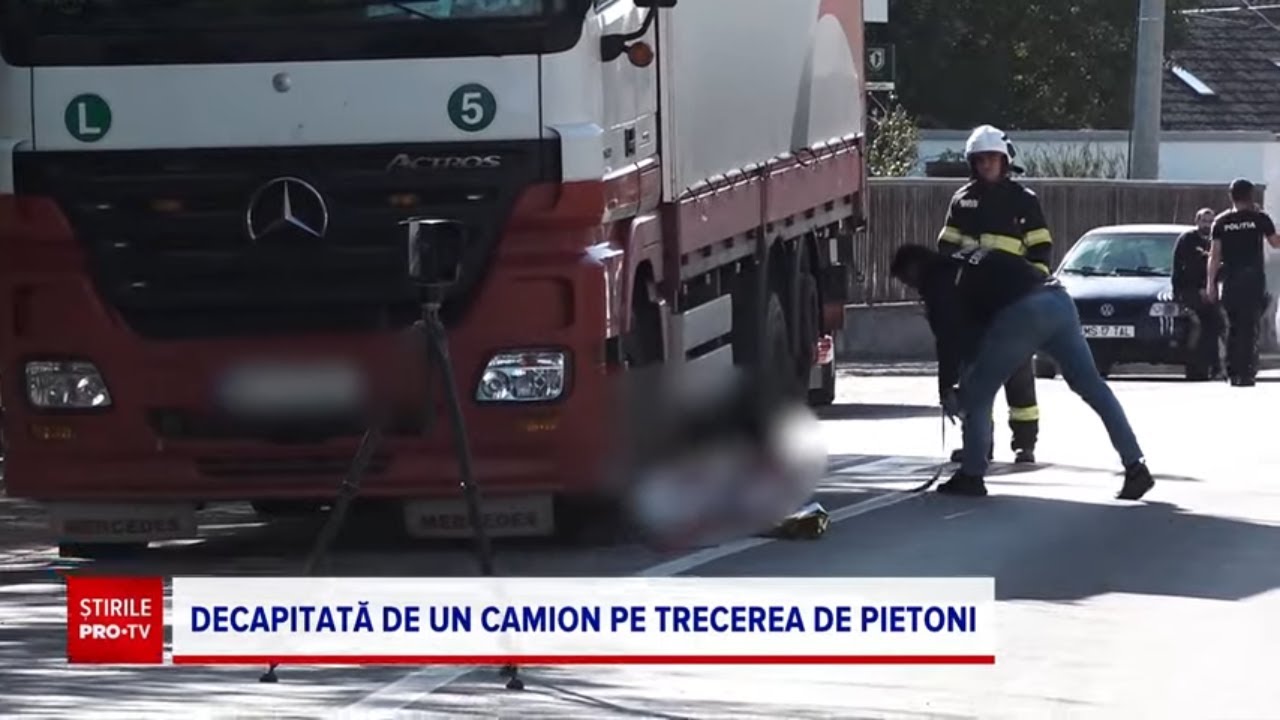 O femeie din Mureș a fost decapitată de un camion în timp ce traversa strada pe trecerea de pietoni