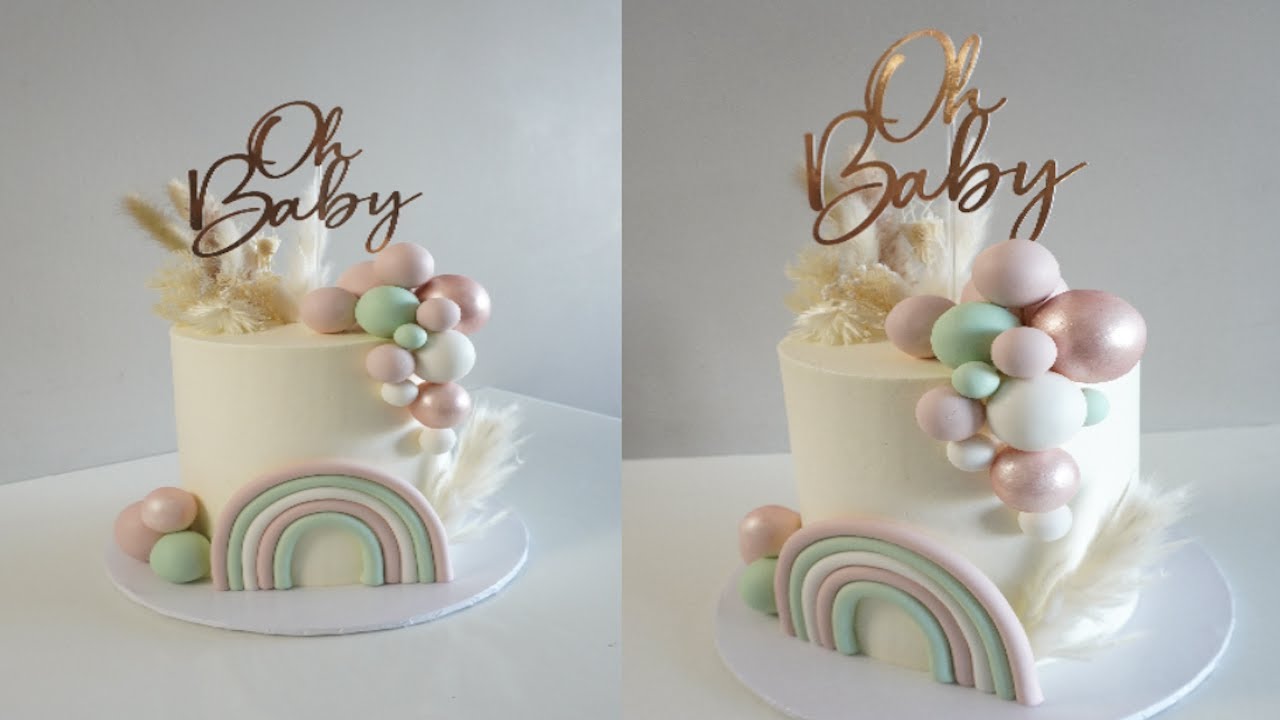 Cake Decoration| Baby Shower Cake design idea for beginner baker| Easy cake decorating at home