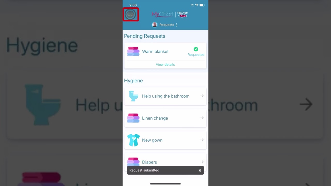 MyChart Bedside для отделения неотложной помощи