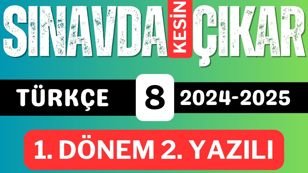 8. Sınıf Türkçe 1. Dönem 2. Yazılı - MEB Açık Uçlu Sorular 2024 2025