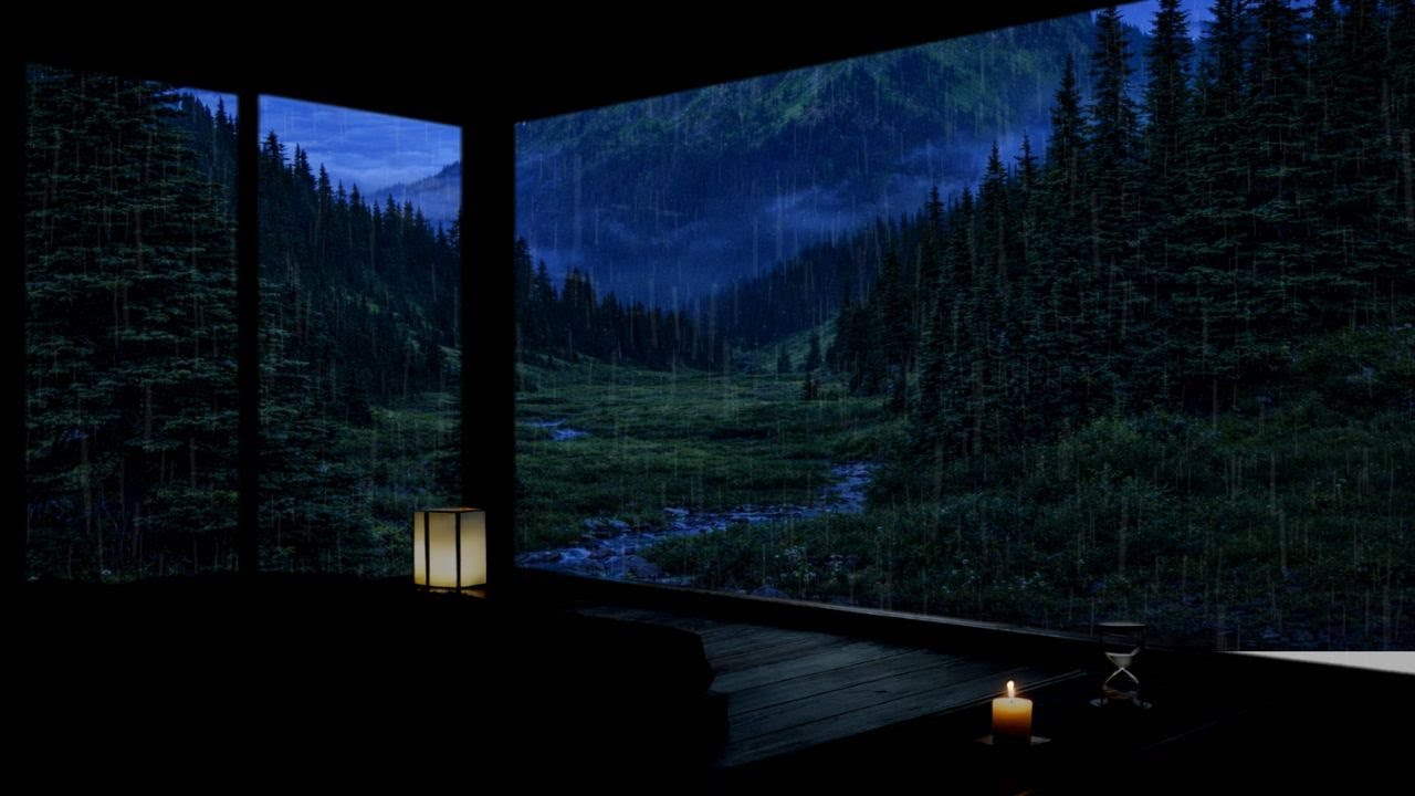 Best Rain Sounds for Deep Sleep (No Ads) 😴 | Rain on a Cozy Dark Forest Bedroom☔RAIN SLEEP SOUNDS☔