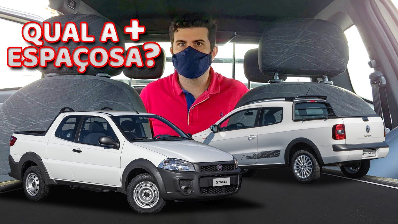 DUELO DE CABINE DUPLA! Saveiro ou Strada, qual a MAIS ESPA&Ccedil;OSA?