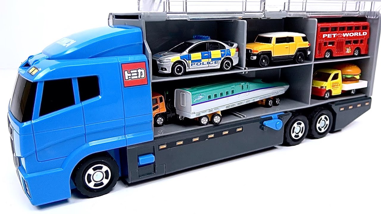 トミカ☆トミカのミニカーを開封してコンボイへ収納します。