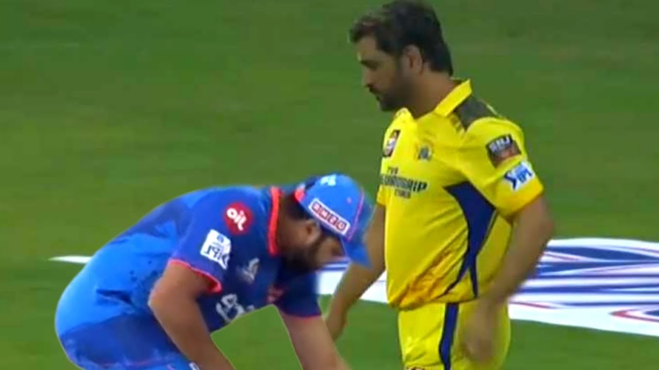 Rohit Sharma touched MS Dhoni's feet for winning Champions Trophy during CSK vs MI IPL Match no 3