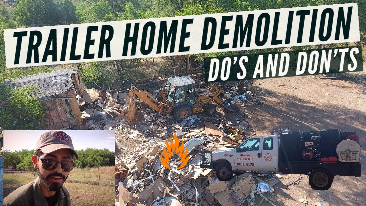 Mobile Home Demolition | We Started a WILDFIRE | I'm Now a Demolition Contractor???