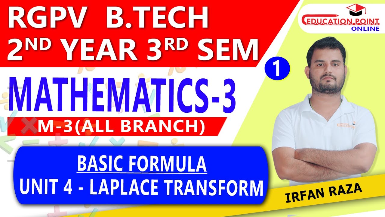 Lec 1 | Formula | Laplace Transform | Mathematics 3 (M-3) RGPV B.Tech 2nd Year 3rd Sem for ME/EC/CE