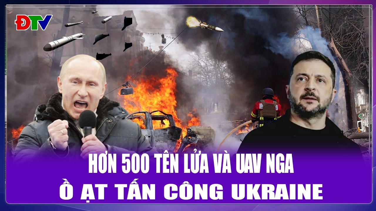 THỜI SỰ QUỐC TẾ TRƯA 8/3: Hơn 500 tên lửa và UAV Nga ồ ạt tấn công Ukraine | Điện Biên TV