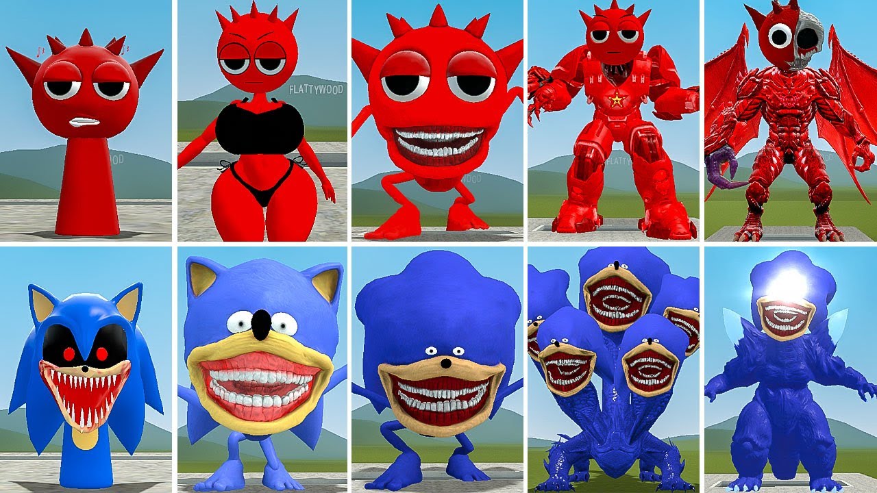 ALL NEW SPRUNKI RADDY MECHATITAN FAMILY VS ALL SONIC GODZILLA FAMILY ? in Garrysmod!,...