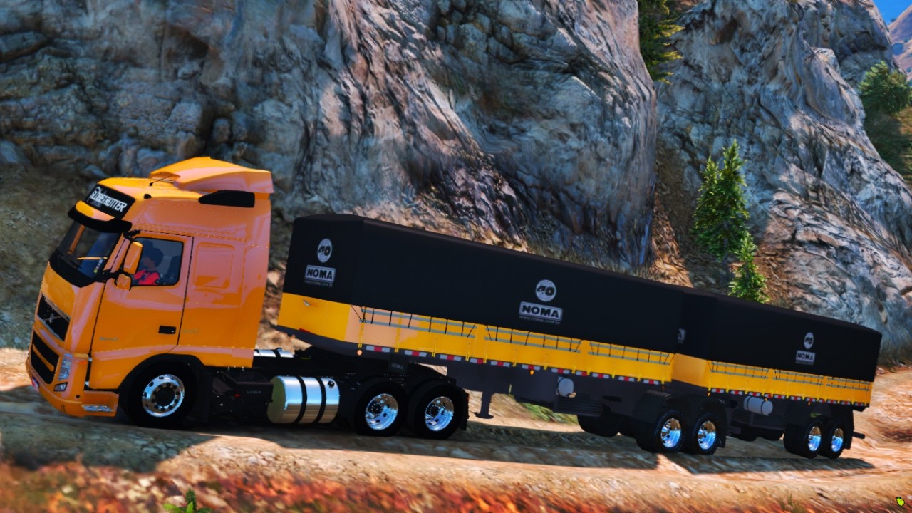 GTA 5 VIDA DE CAMIONEIRO: FIQUEI ATOLADO SUBINDO UMA SERRA COM  CAMINHÃO BI TREM