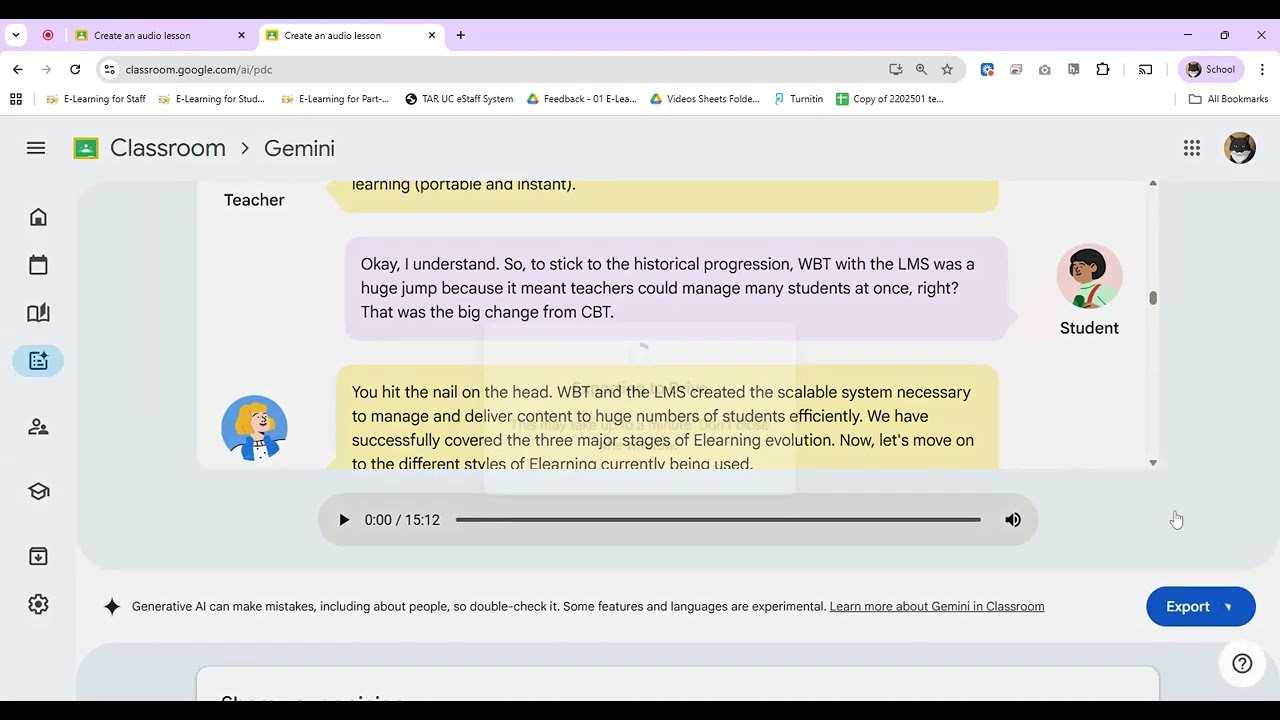 Создание аудиоурока с помощью Gemini в Google Classroom (Google Classroom)