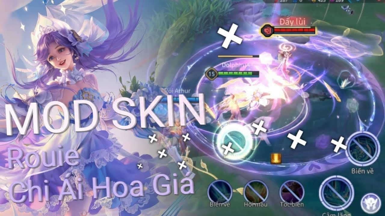 Mod Skin Rouie Chi Ái Hoa Giá Có Nút Bấm Hiệu Ứng Âm Thanh |ShinModAOV|