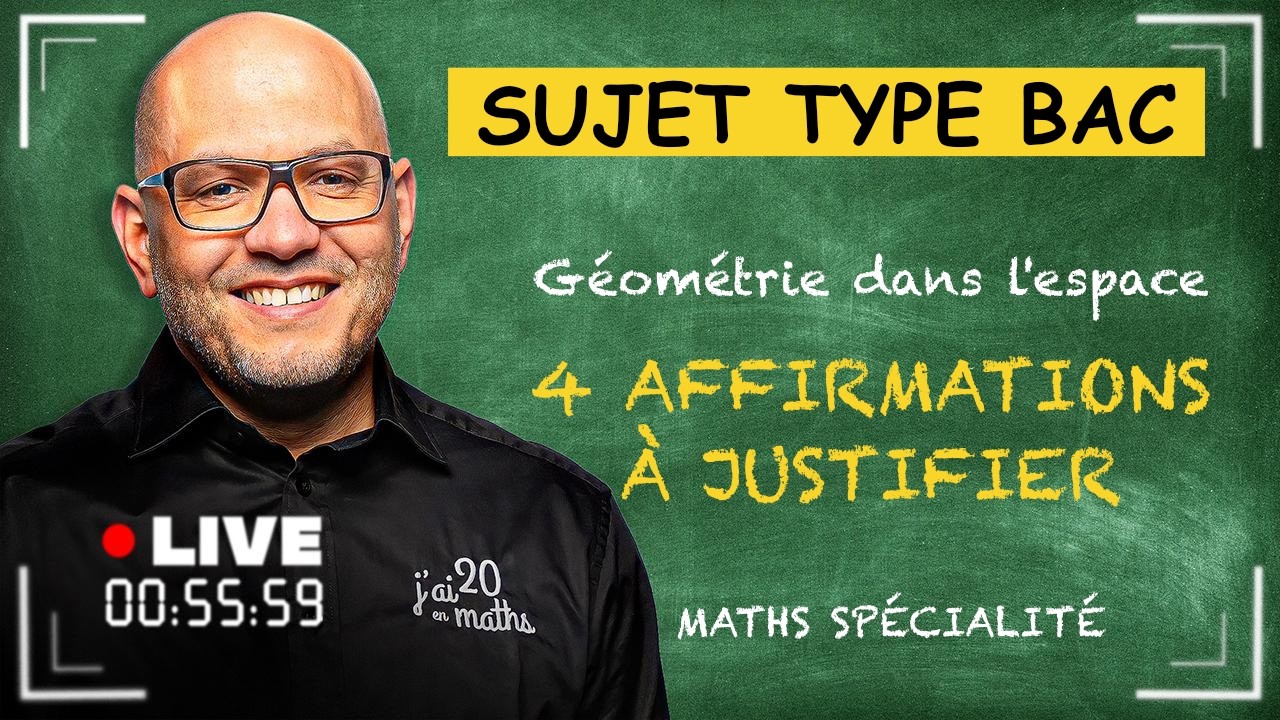 Géométrie dans l'espace - Sujet Type Bac 2024 - Terminale Maths Spécialité