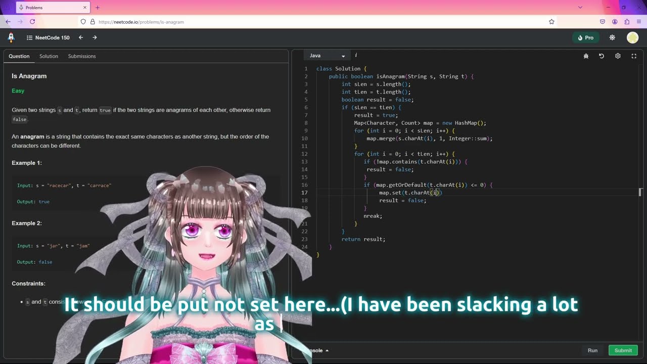 NeetCode: Is Anagram | Arrays & Hashing (2/9) || AC Codethrough | Java