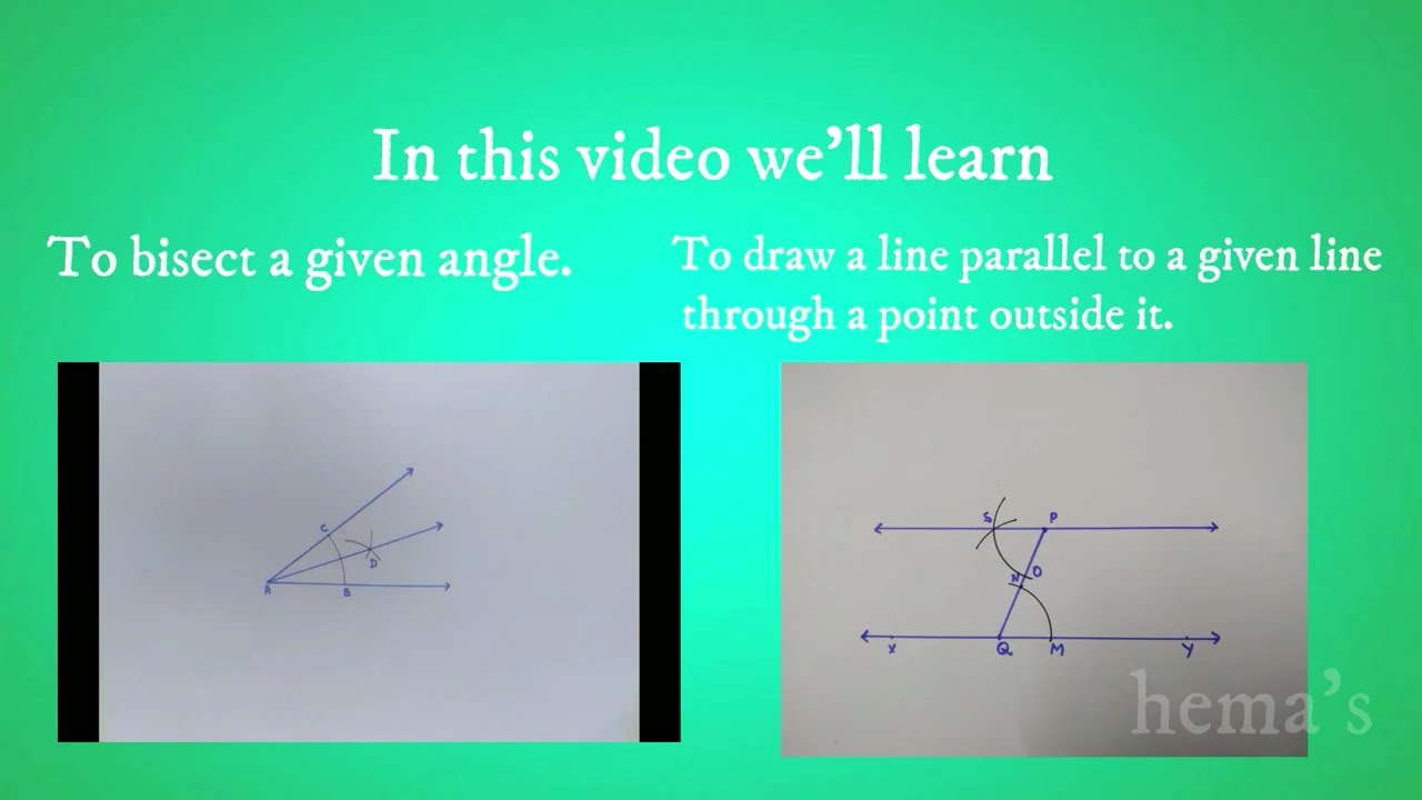 TO BISECT A GIVEN ANGLE , TO DRAW A LINE PARALLEL TO A GIVEN LINE THROUGH A POINT OUTSIDE IT.