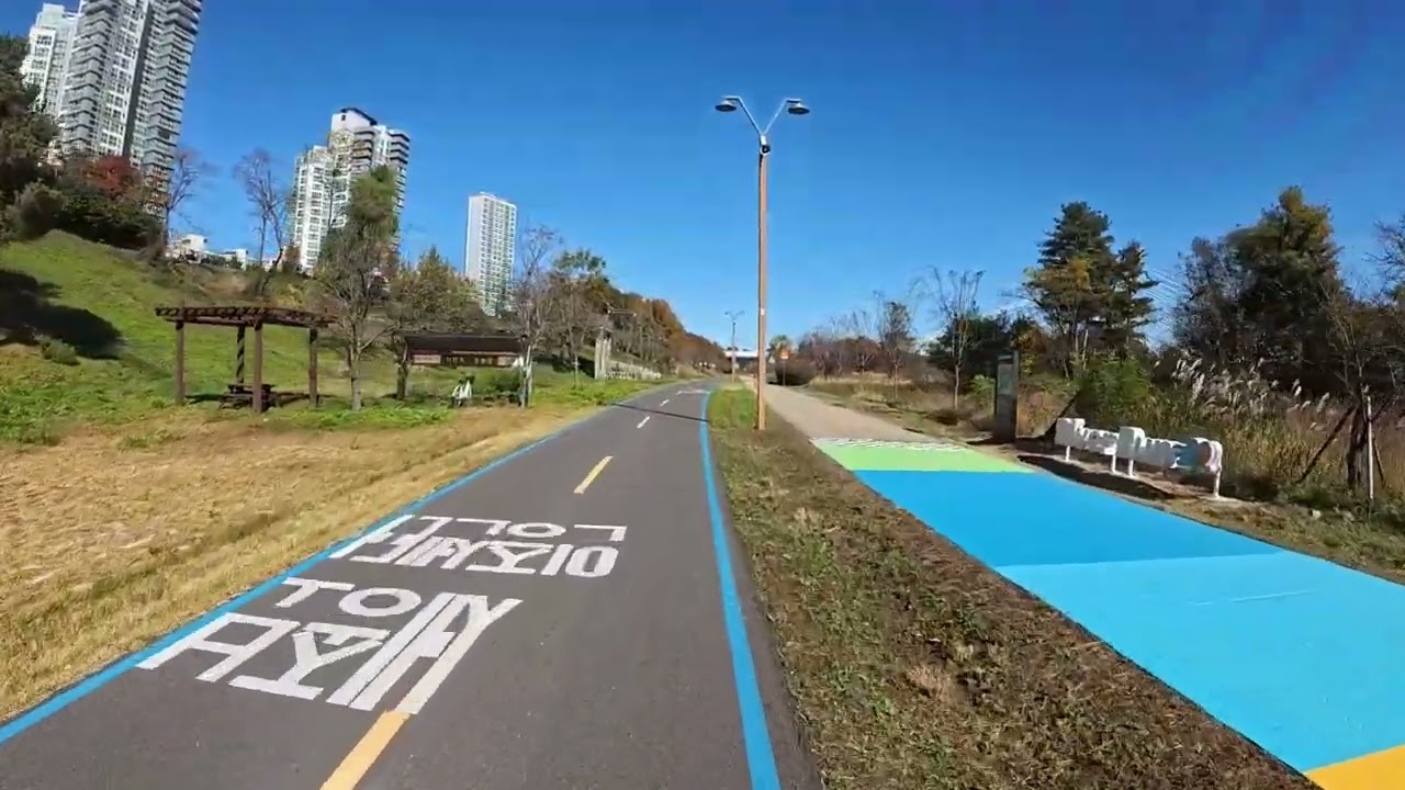 Riverside view 1 on a bicycle in Sejong, South Korea