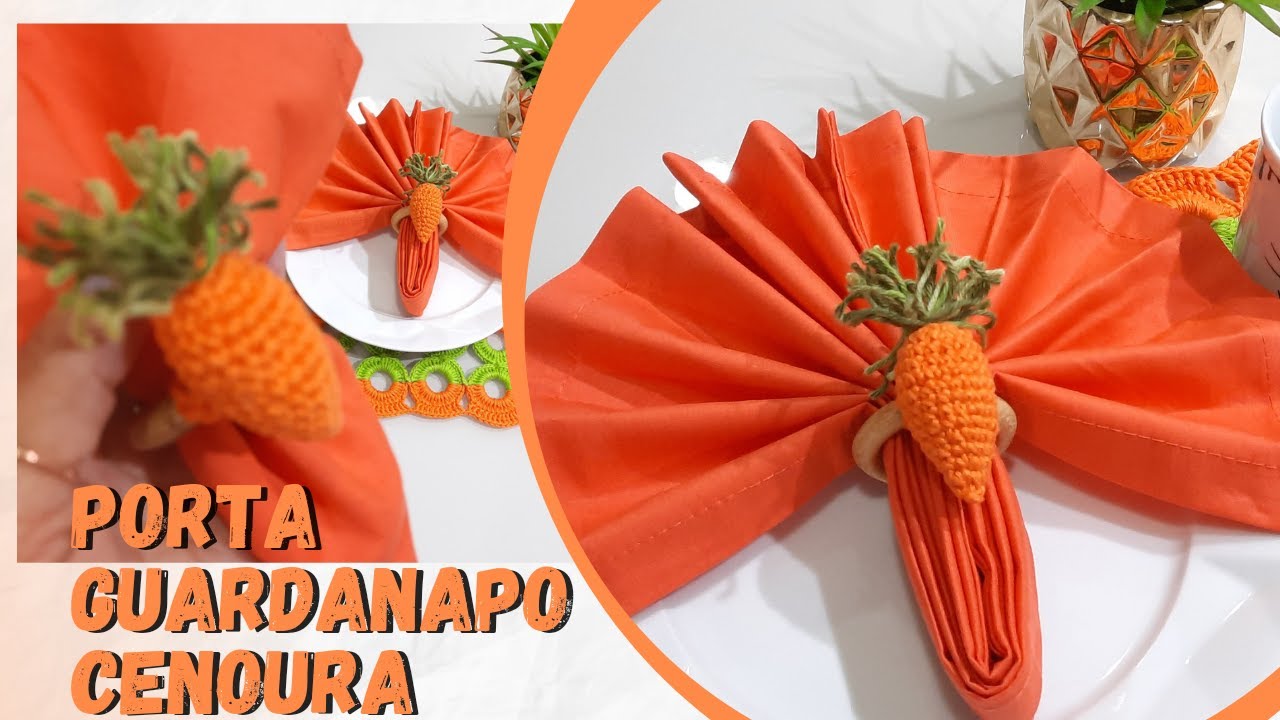 Porta Guardanapo Cenoura Amigurumi 🥕