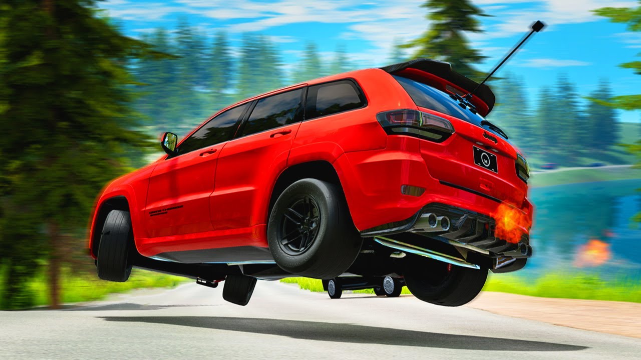 LATE TO WORK in Jeep Trackhawk in BeamNG Drive