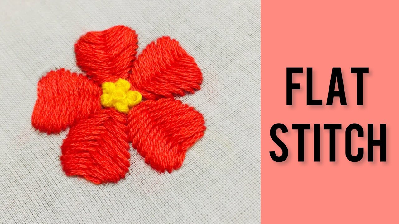 HAND EMBROIDERY TUTORIAL:#FLAT STITCH #malayalam @aapcreations1201