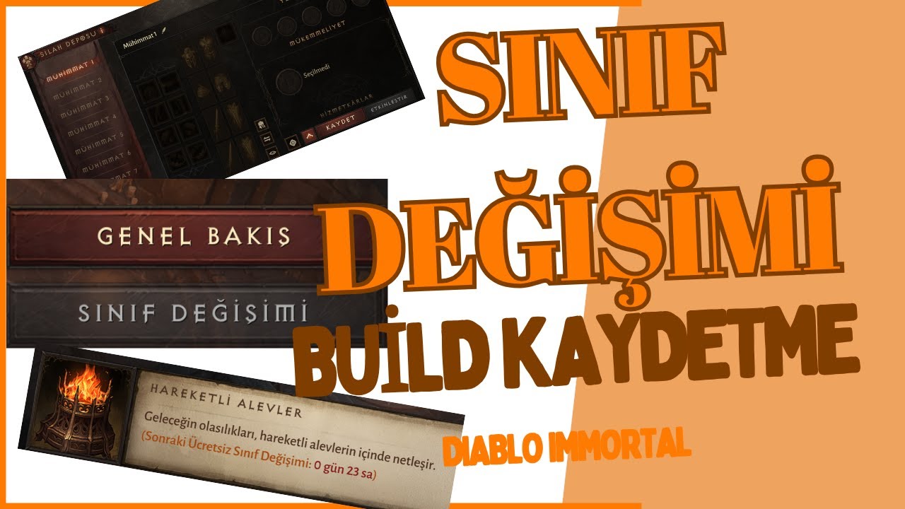 SINIF DEĞİŞİMİ Nasıl Yapılır? | Mühimmat Kaydetme, Build Kaydetme | Diablo Immortal Türkçe Rehber