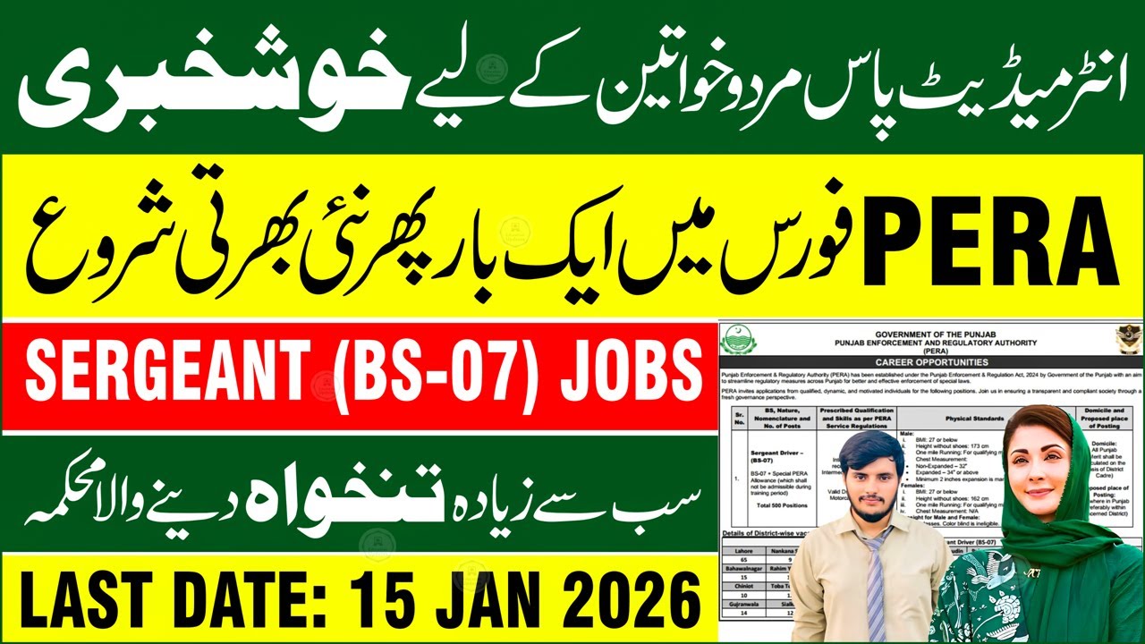 PERA Jobs 2026 How To Apply | PERA Force Punjab Police Jobs 2025 Apply Online | PERA Sergeant Jobs