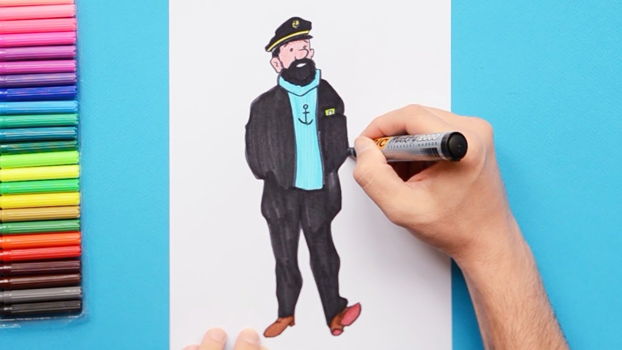 How to draw Captain Haddock