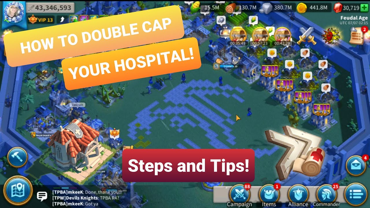 Double Cap Your Hospital - Steps & Tips - Rise of Kingdoms