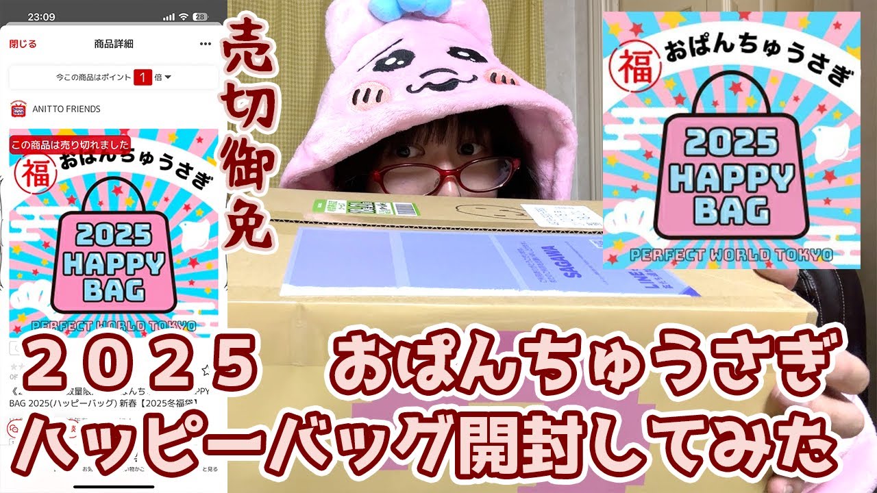 2025年おぱんちゅうさぎのハッピーバッグ（福袋）を開封してみたよ