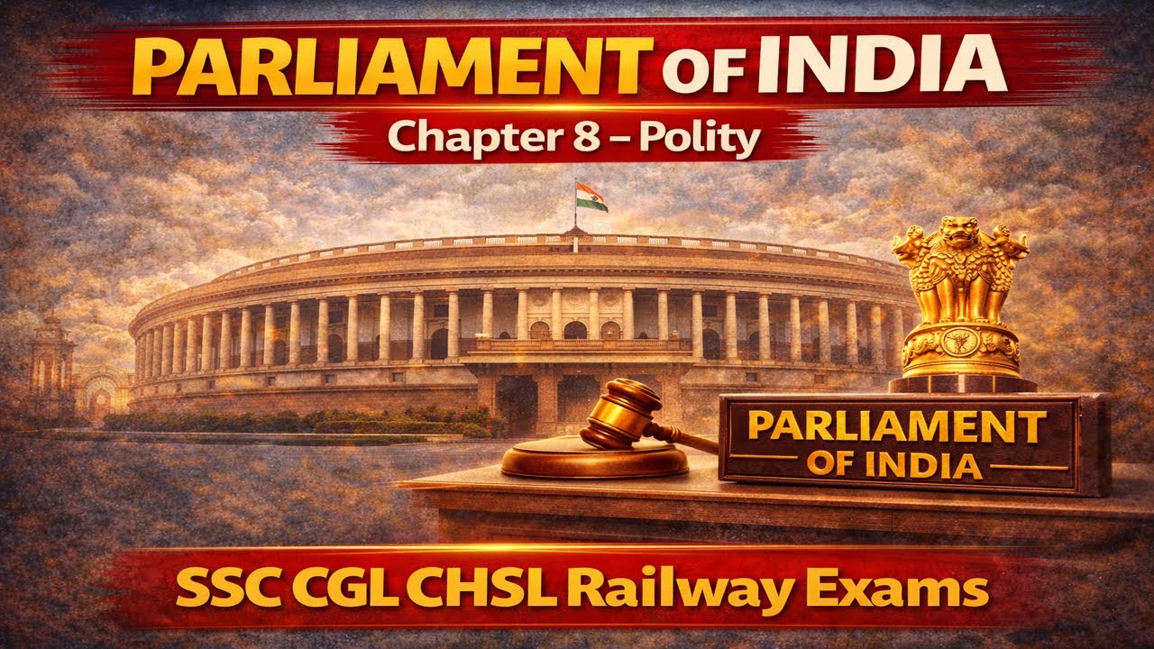 Parliament of India | Chapter 8 Polity | SSC CGL CHSL Railway Exams