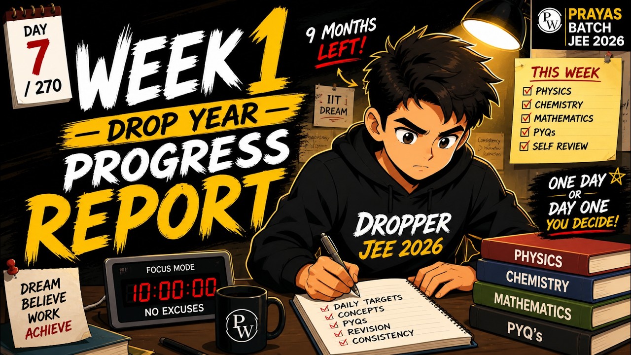 Week 1 of My Drop Year 🚀 | 9 Months Left for JEE 💀🔥